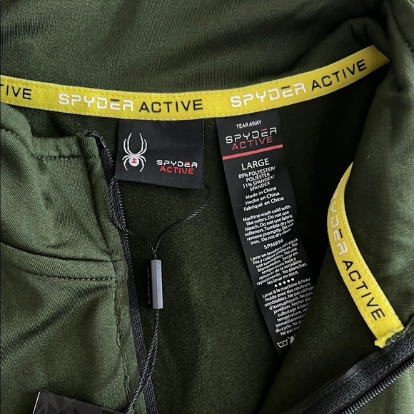 Spyder Active Men's Green Performance Quarter Zip - Picture 2 of 5